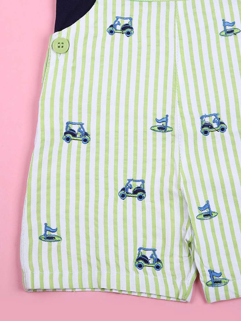 boys striped t-shirt with dungree - 21749978 -  Standard Image - 3