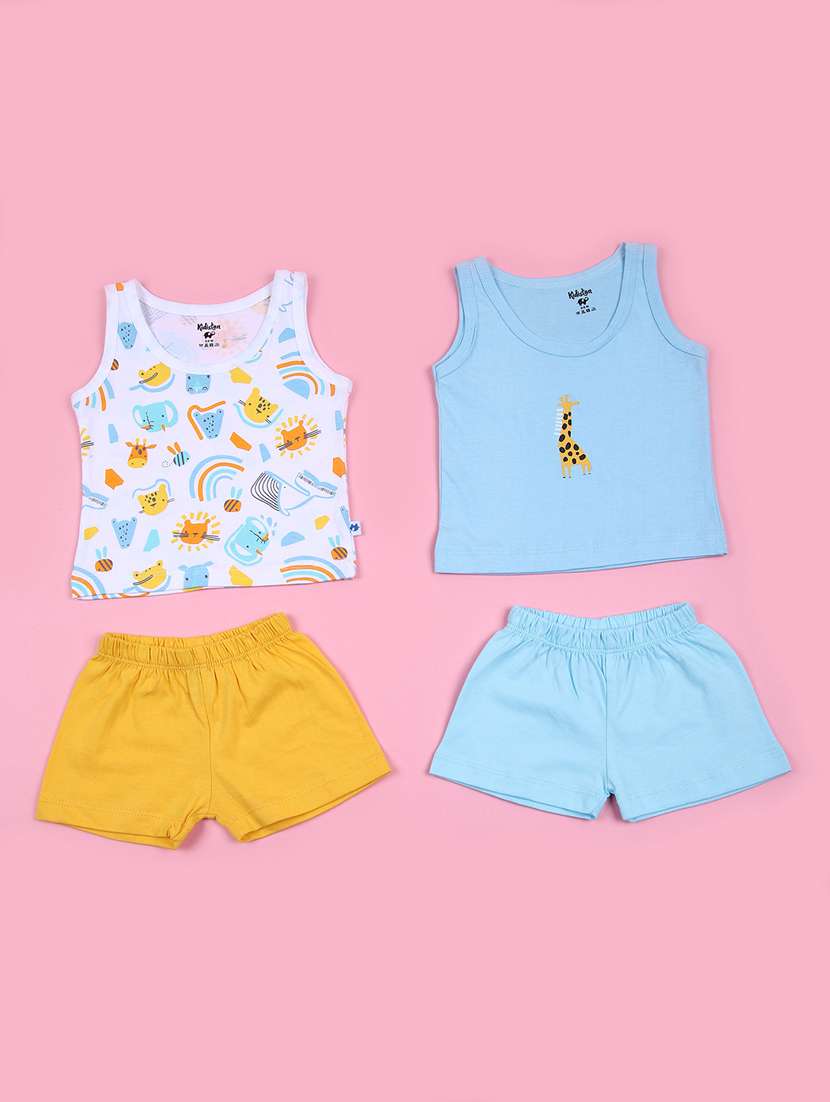 kids pack of 2 printed twin sets 
