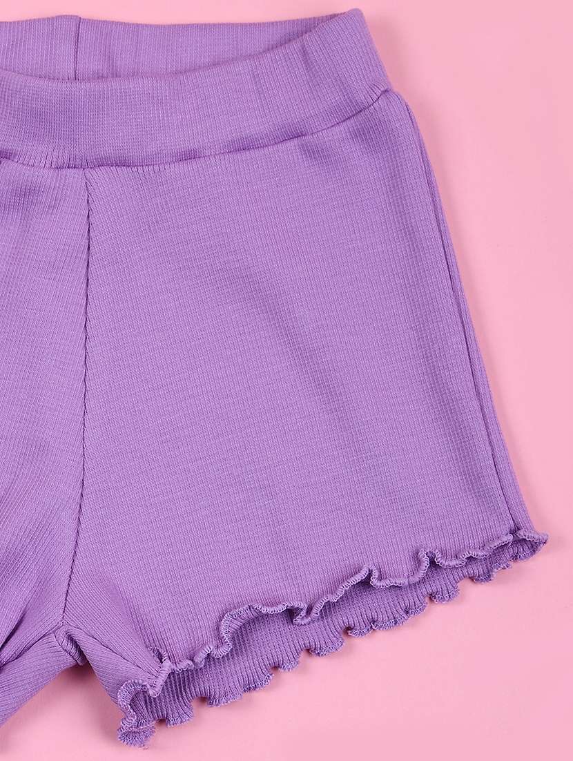 girls solid short & top co-ord set - 21749995 -  Standard Image - 3