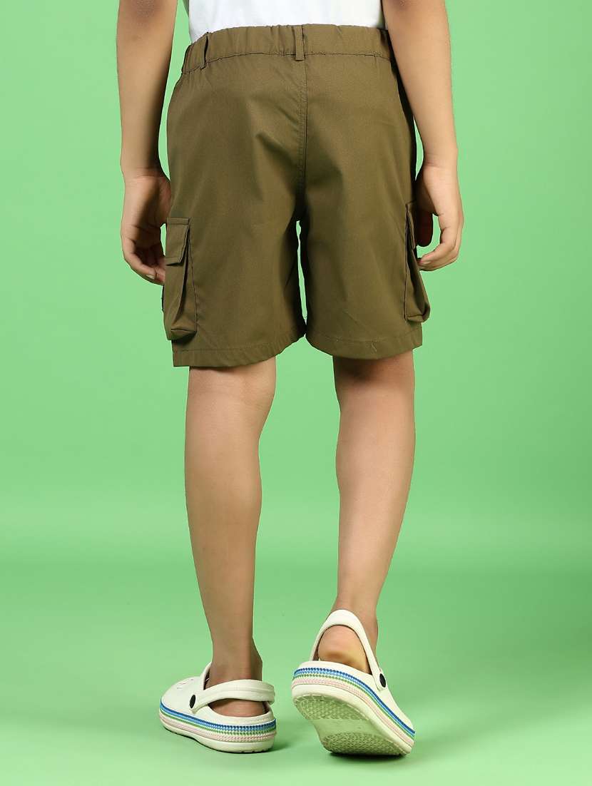 boys solid mid rise cargo shorts - 21750010 - Standard Image - 3