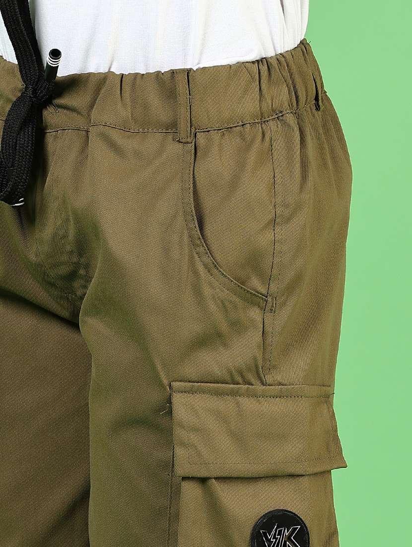 boys solid mid rise cargo shorts - 21750010 - Standard Image - 5