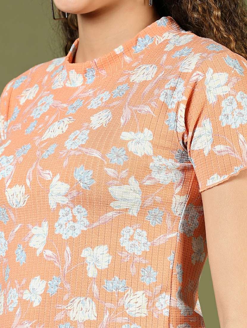 women printed short sleeve regular fit t-shirt - 21750046 -  Standard Image - 5
