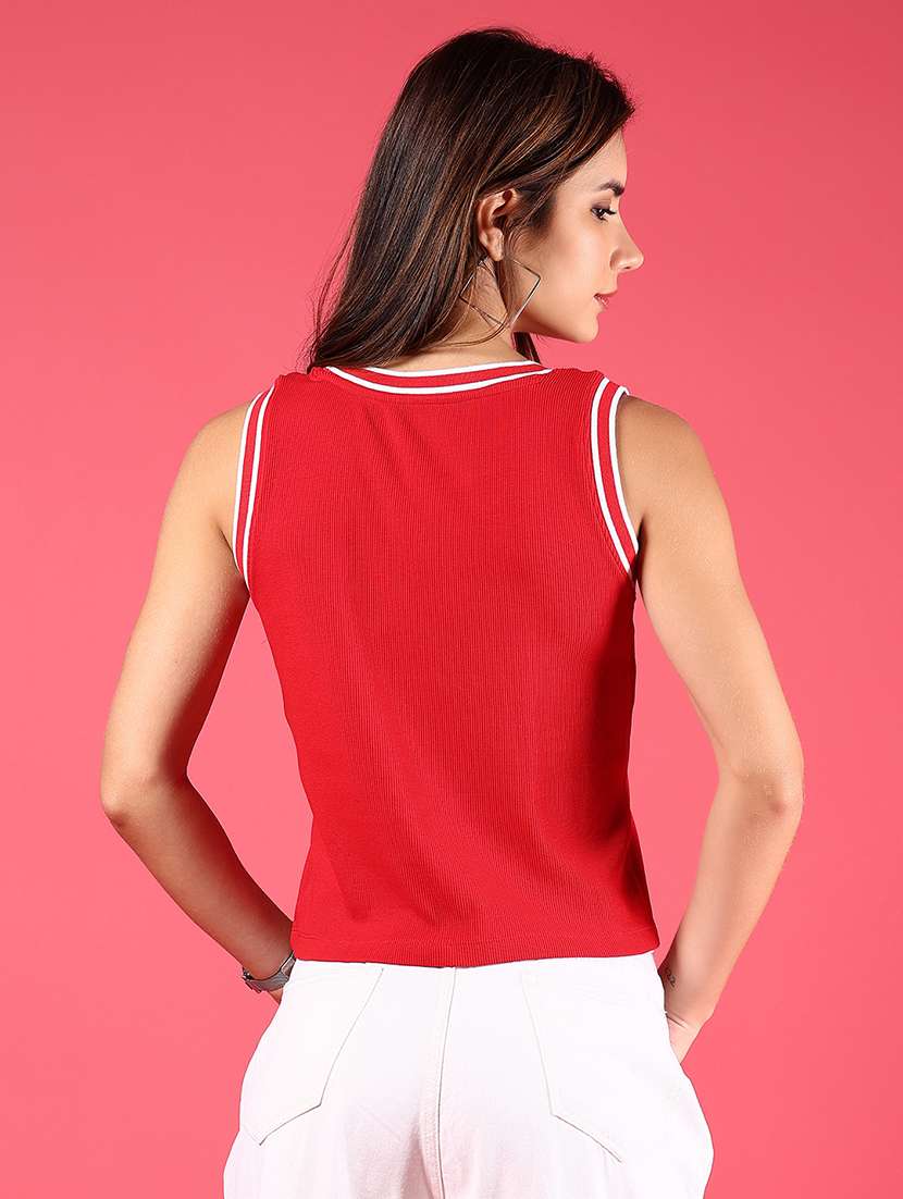 women solid sleeveless regular top - 21750051 - Standard Image - 5