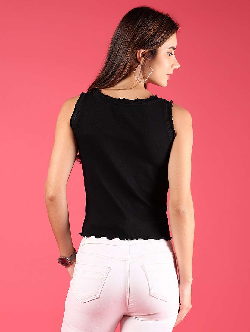 women solid sleeveless regular top - 21750056 - Standard Image - 3