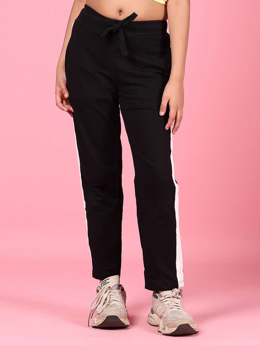 girls tapered mid rise track pants 