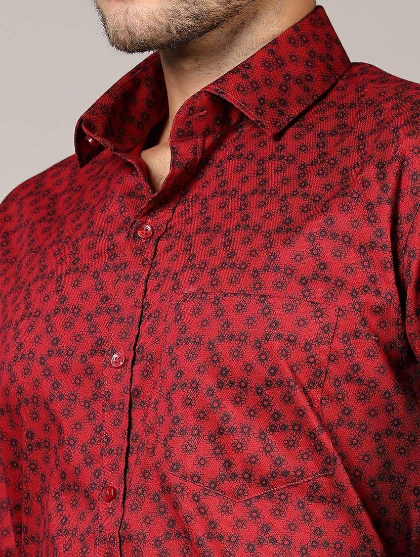 men printed long sleeve regular fit formal shirt - 21750078 - Standard Image - 5