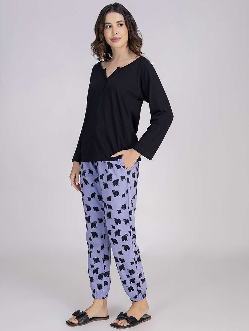 women printed nightwear pyjama set - 21750140 -  Standard Image - 3