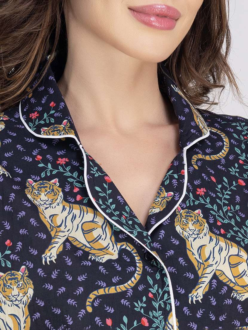 women printed nightwear pyjama set - 21750141 -  Standard Image - 5