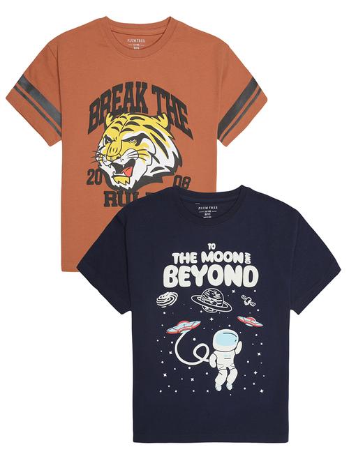kids pack of 2 printed short sleeves t-shirts - 21750352 - Standard Image - 0