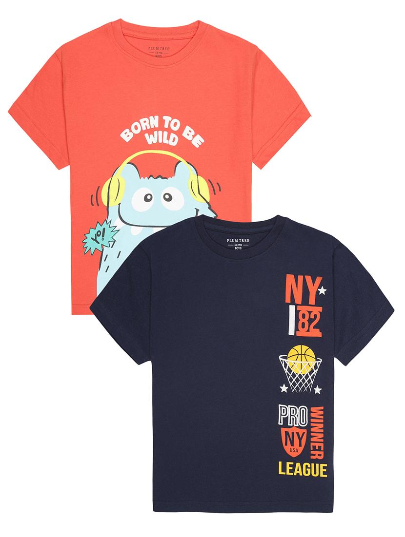 kids pack of 2 printed short sleeves t-shirts  - 21750355 -  Zoom Image - 0