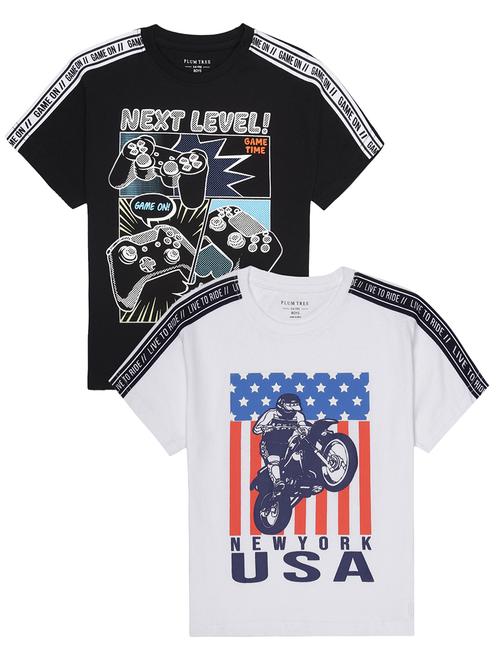 kids pack of 2 printed short sleeves t-shirts - 21750359 - Standard Image - 0