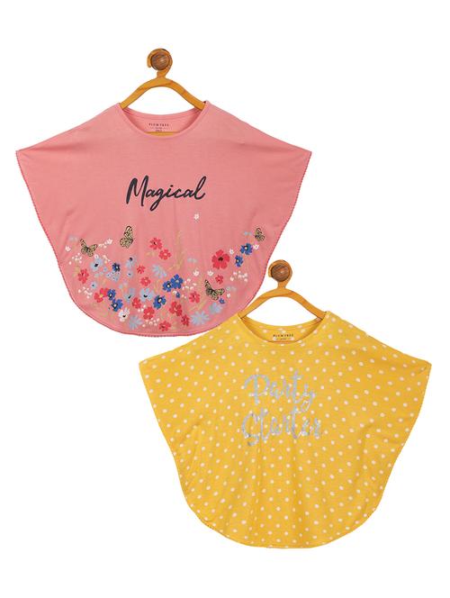 kids pack of 2 printed cap sleeves tees - 21750365 - Standard Image - 0