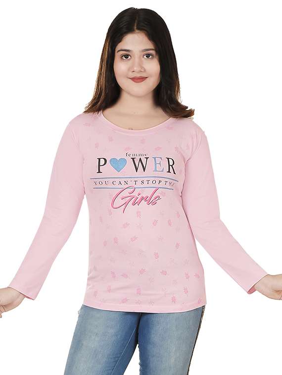 girls printed long sleeve casual t-shirt