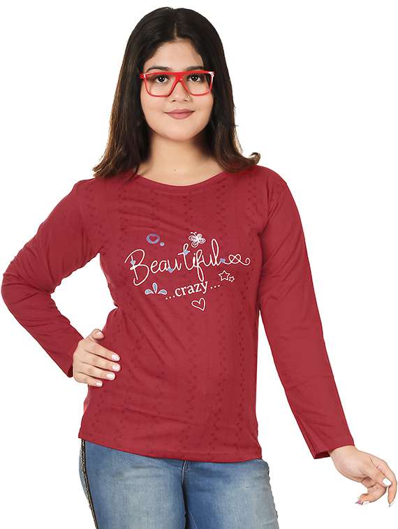 girls printed long sleeve casual t-shirt