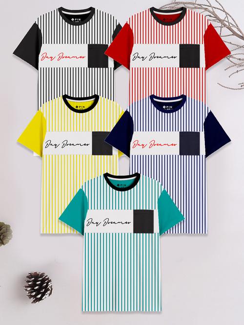 boys pack of 5 printed short sleeve t-shirt - 21750527 - Standard Image - 0