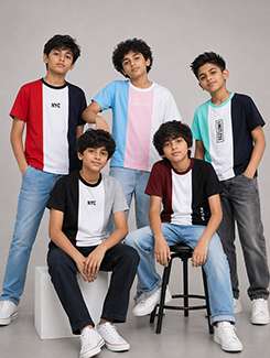 boys pack of 5 printed short sleeve t-shirt