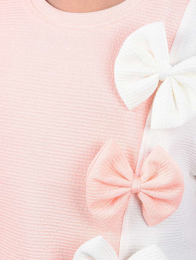 girls peach color block short sleeve regular tee - 21750554 - Standard Image - 5