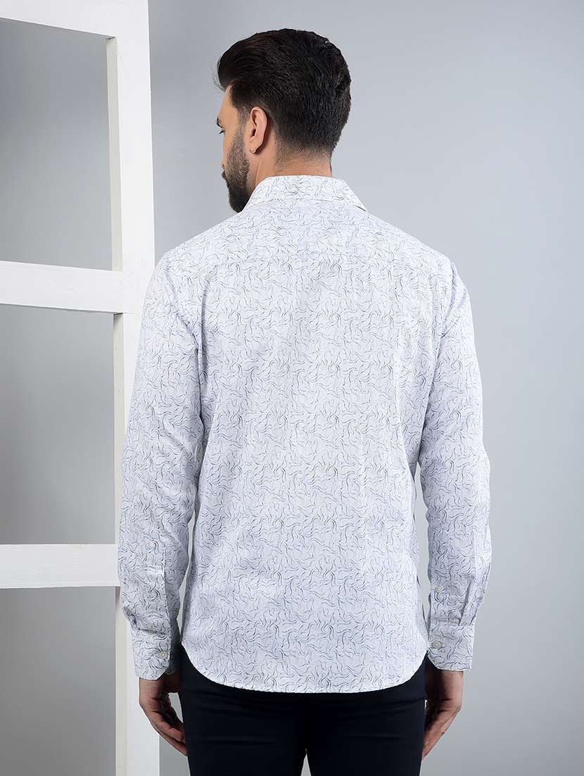 men printed long sleeve slim fit casual shirt - 21750592 -  Standard Image - 3