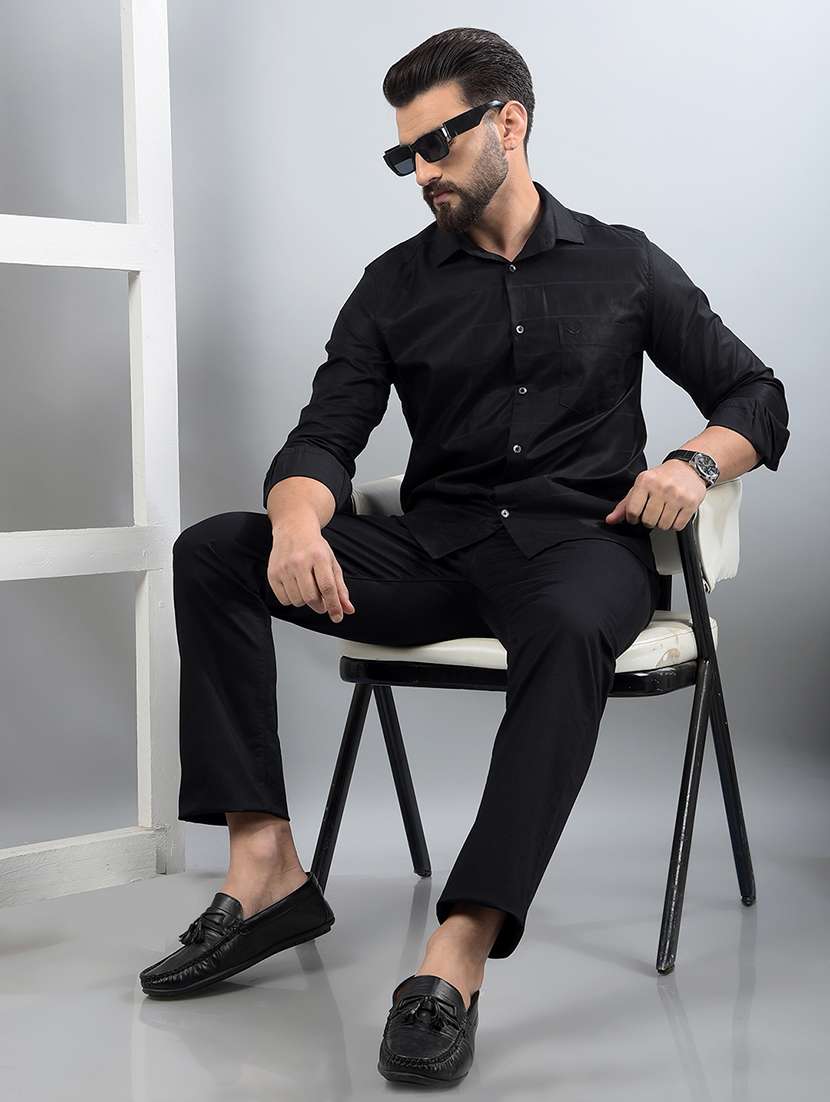 men striped long sleeve slim fit casual shirt - 21750604 -  Standard Image - 5