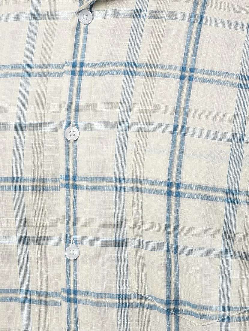 men checkered short sleeve slim fit casual shirt - 21750628 -  Standard Image - 5