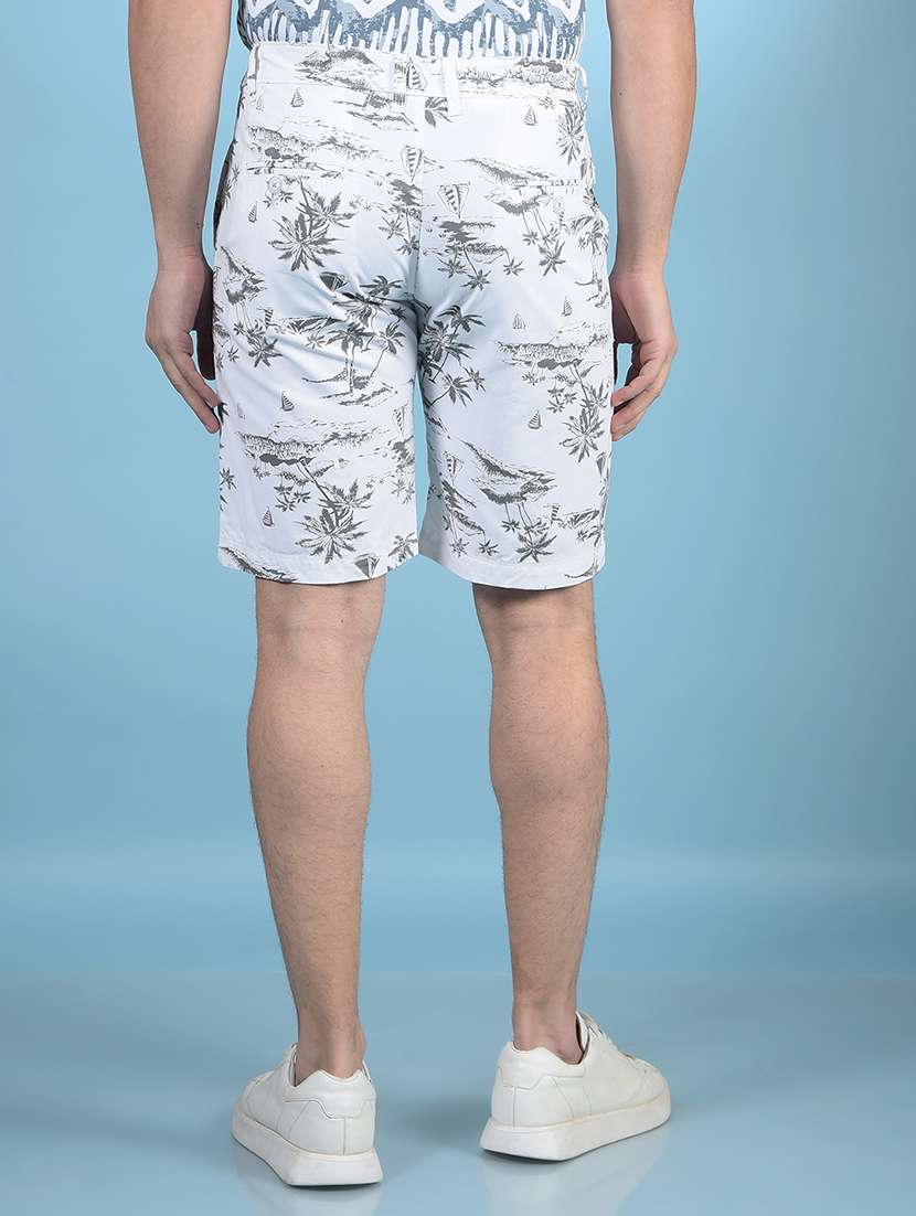 men tropical printed mid rise slim fit shorts - 21750657 -  Standard Image - 3