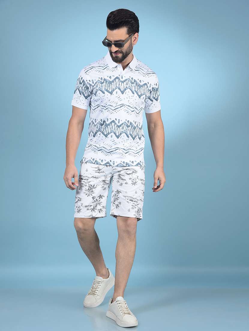 men tropical printed mid rise slim fit shorts - 21750657 -  Standard Image - 5