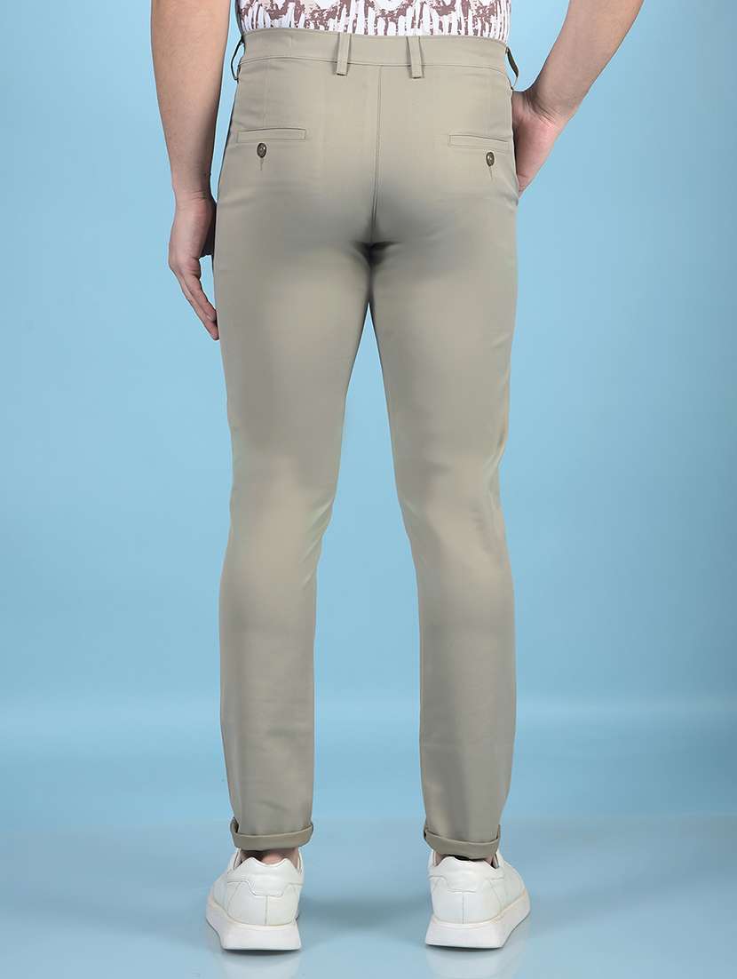 men solid mid rise chinos casual trouser - 21750659 -  Standard Image - 3
