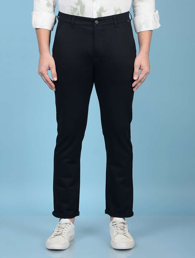 men solid mid rise chinos trouser 