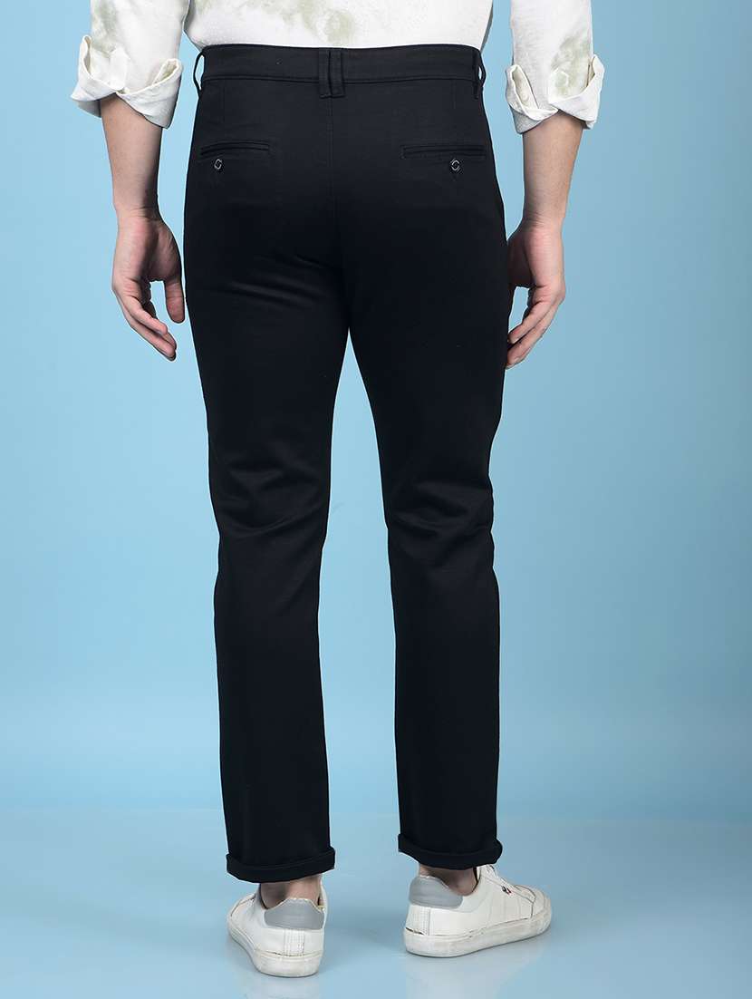 men solid mid rise chinos trouser  - 21750662 -  Standard Image - 3