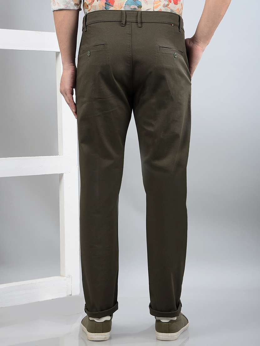 men solid mid rise chinos trouser  - 21750667 -  Standard Image - 3