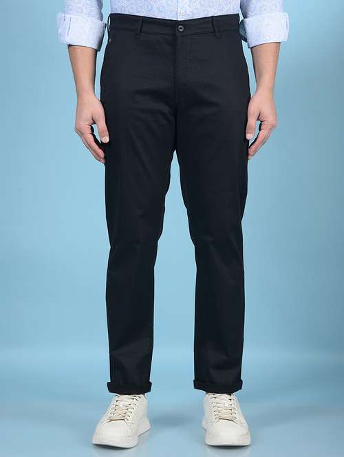 men solid mid rise chinos trouser  - 21750668 -  Standard Image - 0