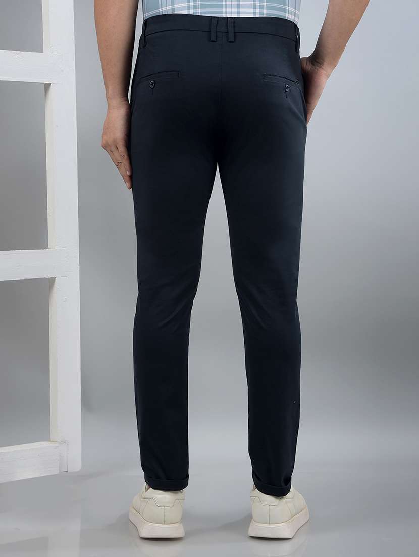 men solid mid rise chinos trouser  - 21750674 -  Standard Image - 3