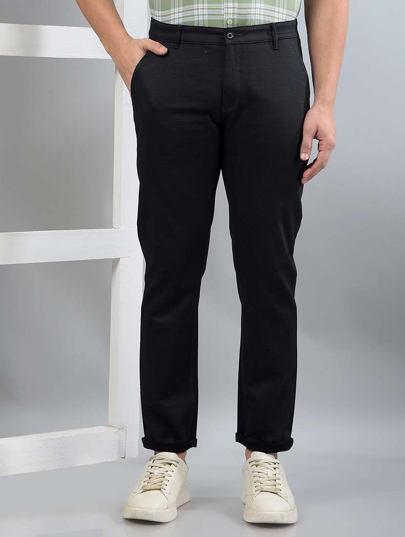 men solid mid rise chinos trouser - 21750680 - Zoom Image - 0