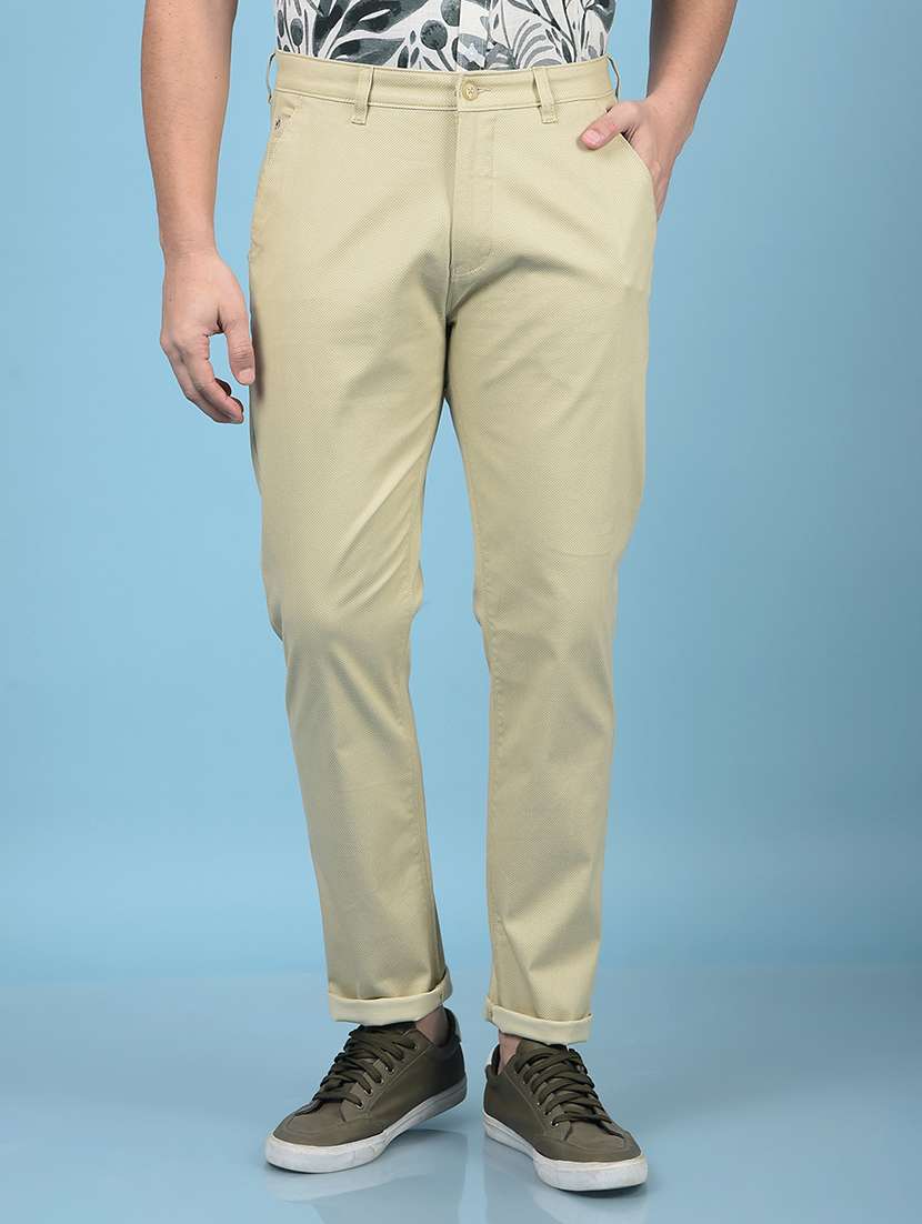 men solid mid rise chinos trouser 