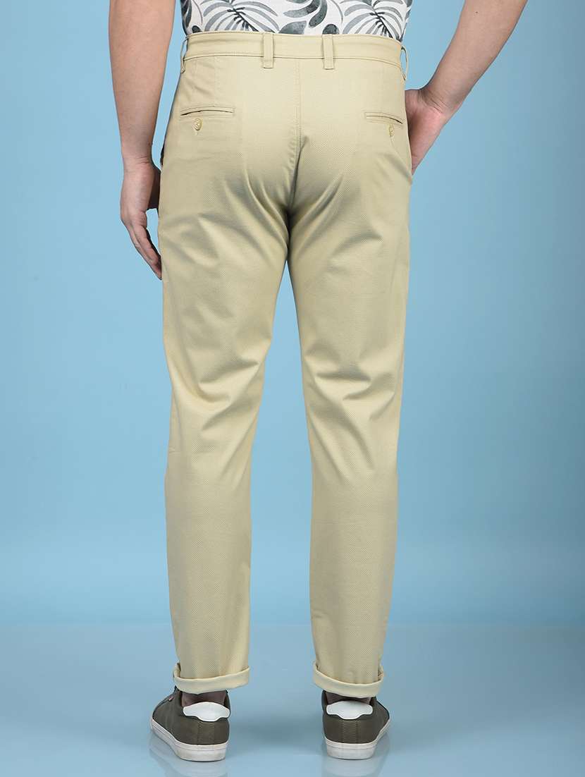 men solid mid rise chinos trouser  - 21750685 -  Standard Image - 3