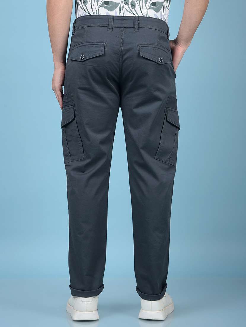 men solid mid rise regular fit cargo - 21750687 -  Standard Image - 3