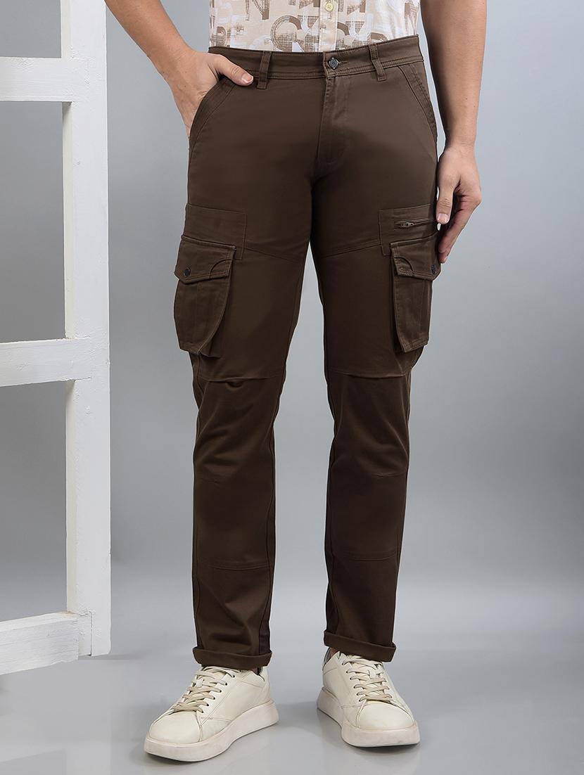 men solid mid rise regular fit cargo - 21750688 - Zoom Image - 0