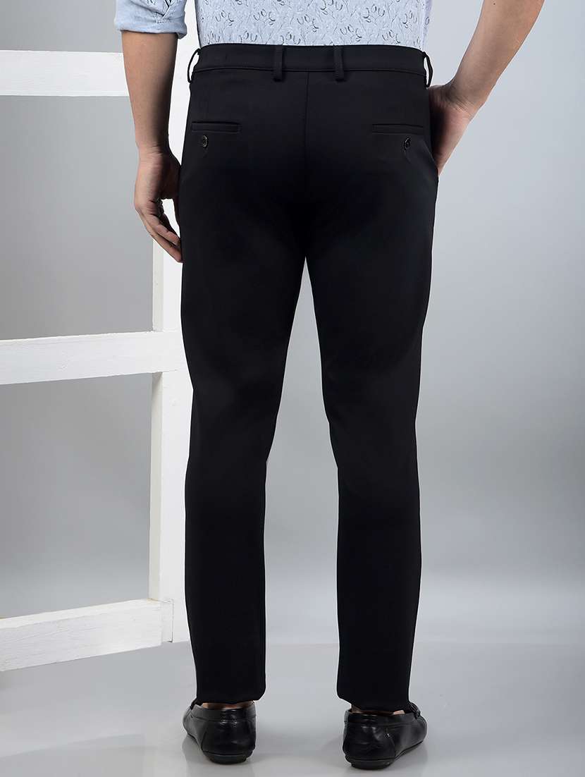 men solid mid rise chinos trouser  - 21750693 -  Standard Image - 3