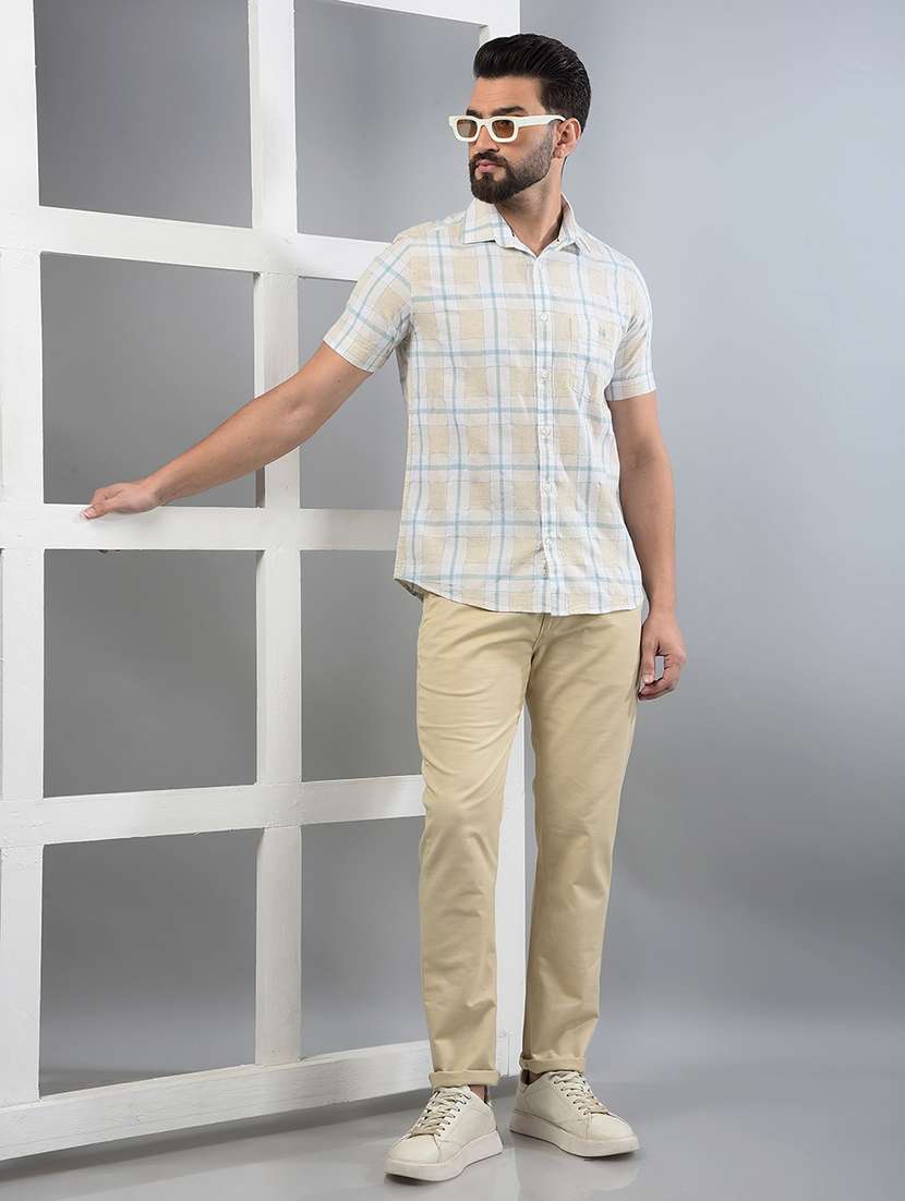 men solid mid rise chinos - 21750696 - Standard Image - 5
