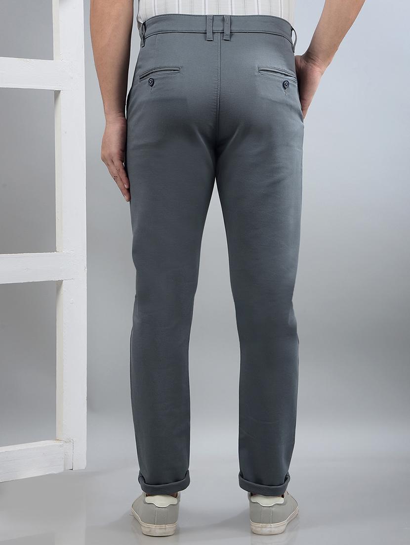 men solid mid rise chinos - 21750699 - Standard Image - 3