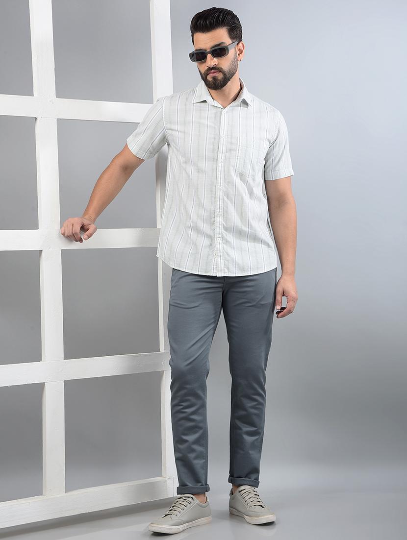 men solid mid rise chinos - 21750699 - Standard Image - 5