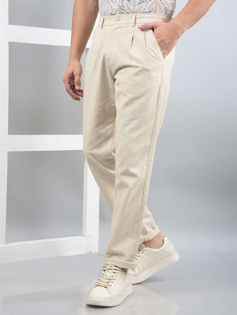 men striped mid rise chinos   - 21750700 -  Standard Image - 3