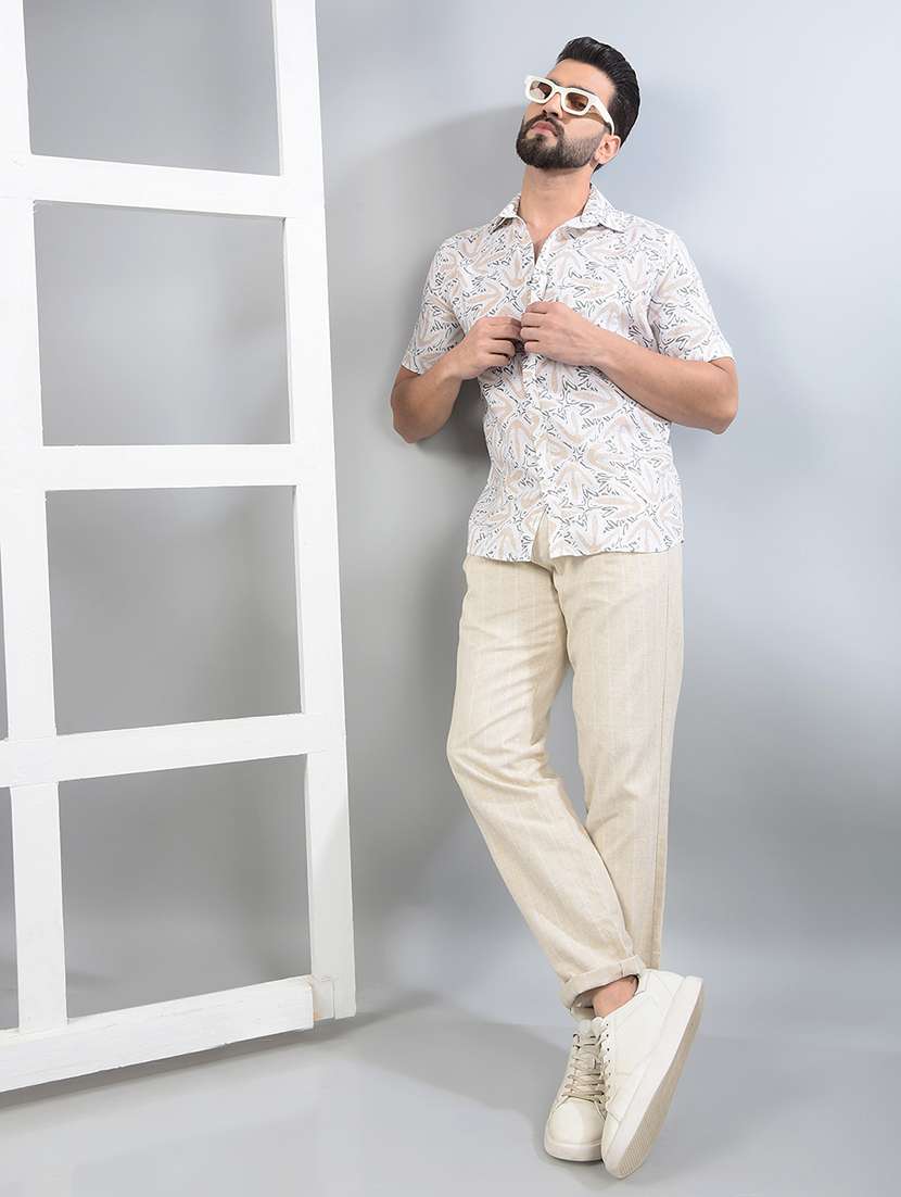 men striped mid rise chinos   - 21750700 -  Standard Image - 5