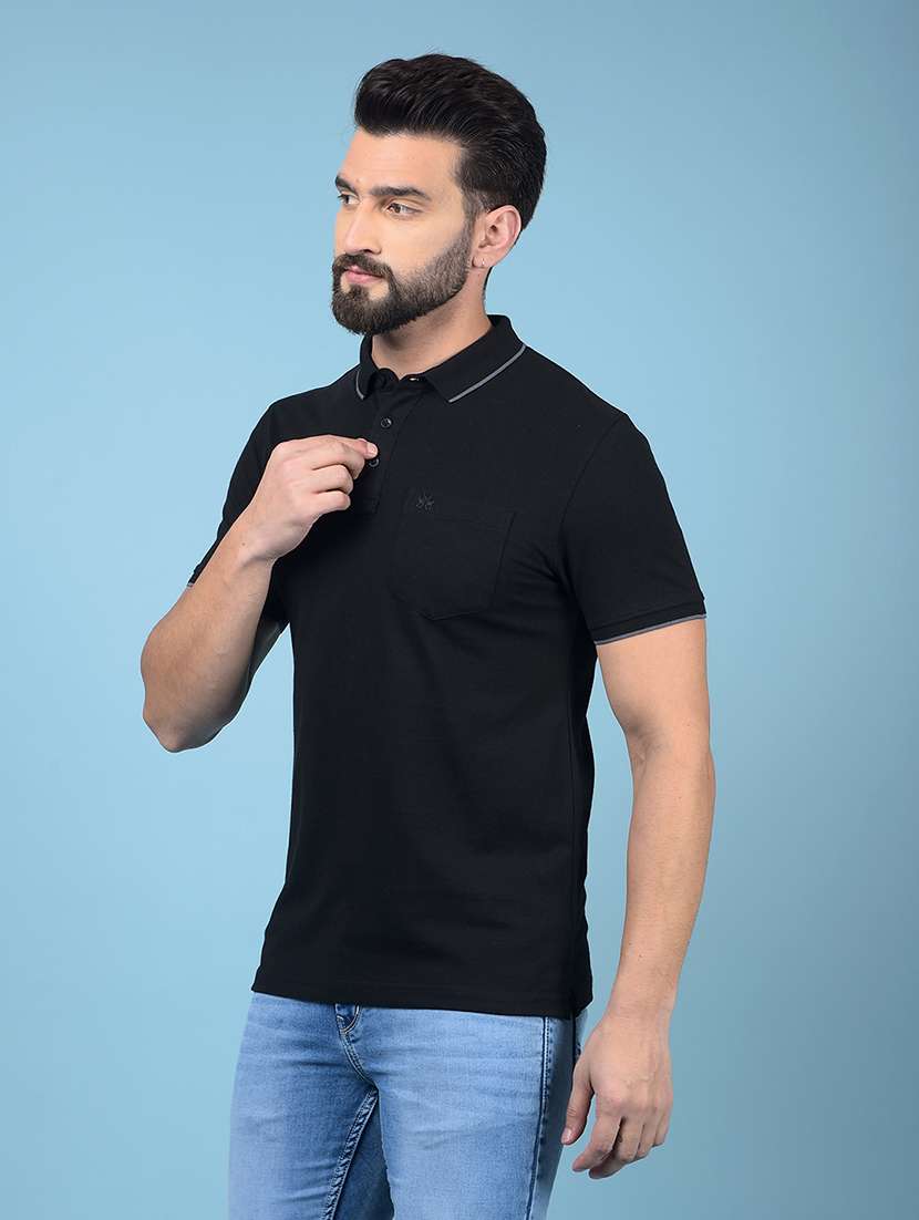 men solid half sleeve polo t-shirt