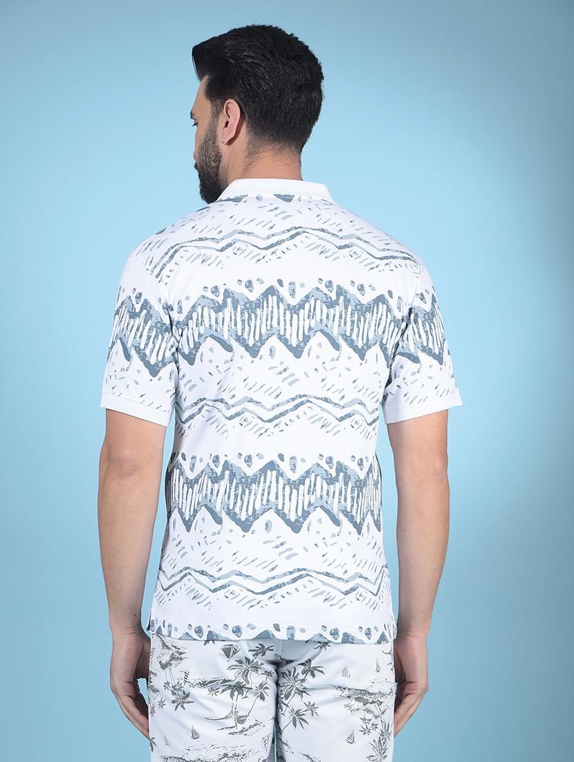 men all over print half sleeve polo t-shirt - 21750704 - Standard Image - 3