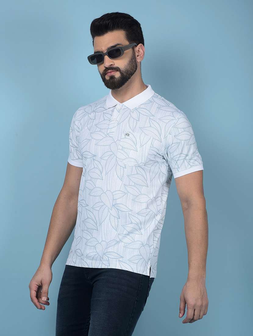 men all over print half sleeve polo t-shirt