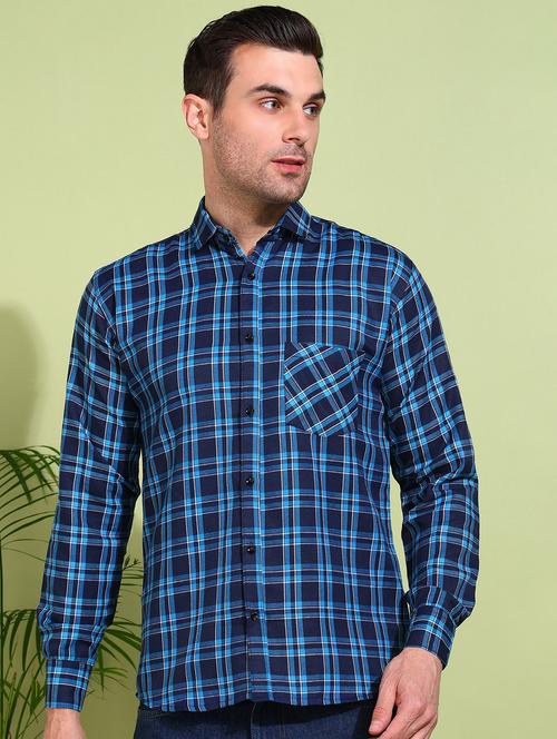 men checkered long sleeve regular fit casual shirt - 21750752 - Standard Image - 0