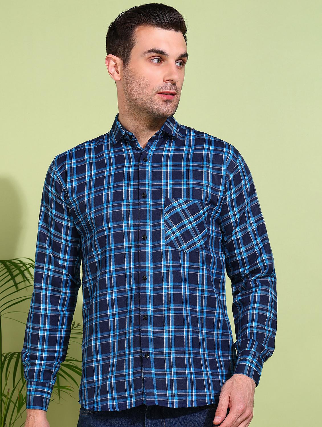 men checkered long sleeve regular fit casual shirt - 21750752 - Zoom Image - 0