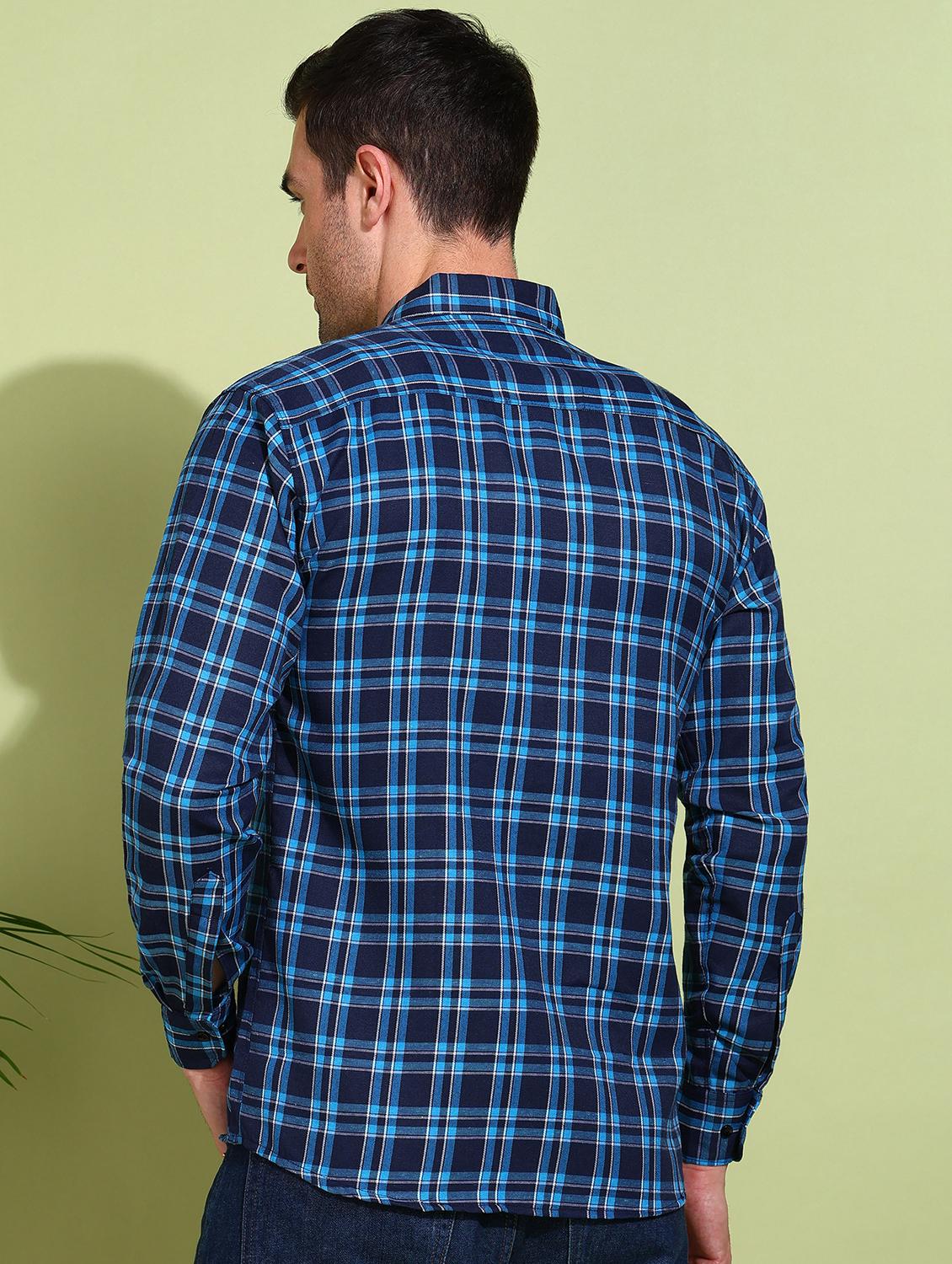 men checkered long sleeve regular fit casual shirt - 21750752 - Standard Image - 3