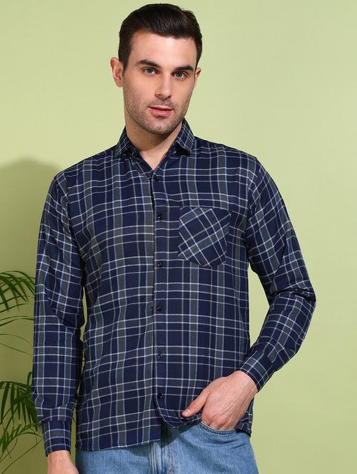 men checkered long sleeve regular fit casual shirt - 21750753 - Standard Image - 0